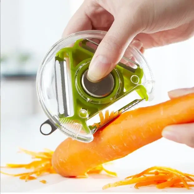 3 In 1 Rotary Fruit Vegetable Peeler With 3 Blades Multifunction Peelers